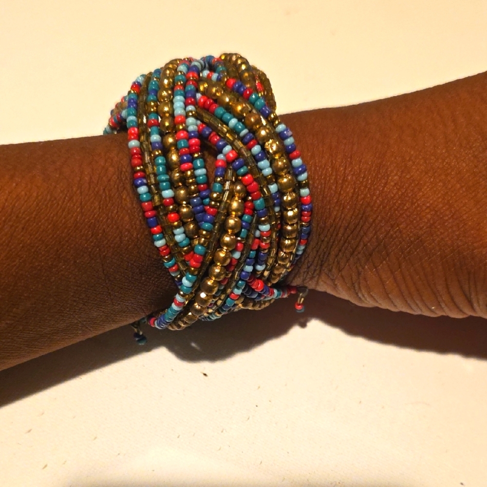 EARTHBOUND Blue and Red Bohemian Bracelet